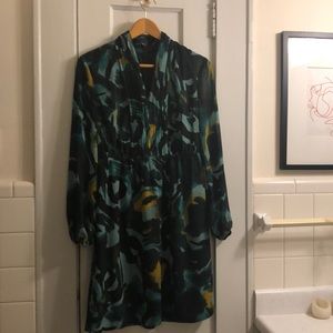 Printed sheer dress with lining